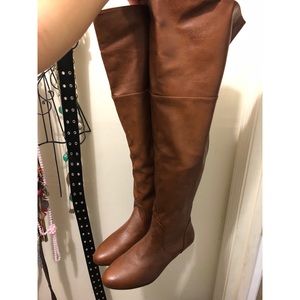 Brown knee high boots, size 9